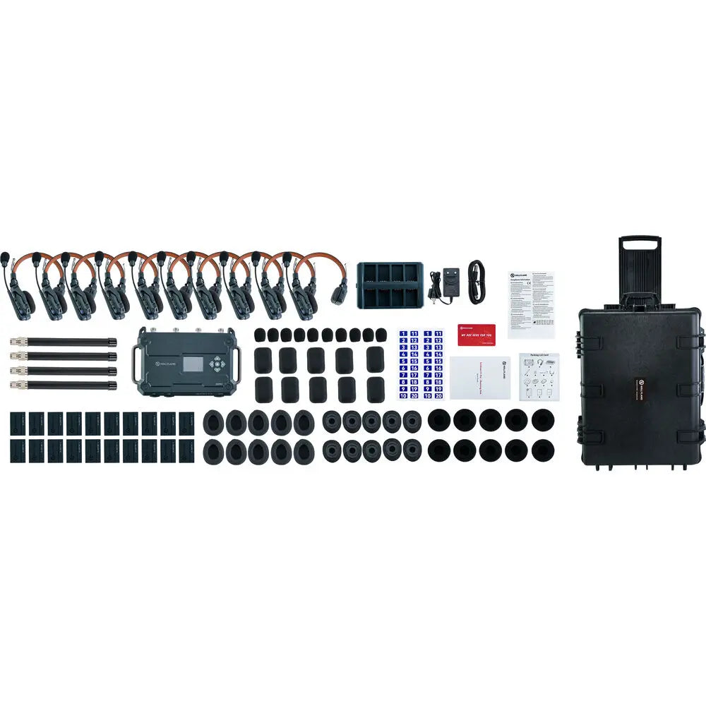 Hollyland Solidcom C1 Pro Roaming Hub 10S Full-Duplex Wireless Intercom System with 10 Single-Ear Headsets (V-Mount), Wireless Intercom System, Hollyland at MSMAV