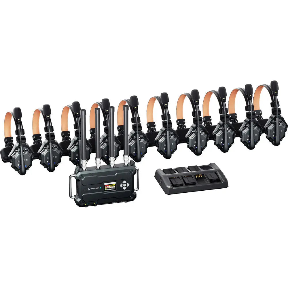 Hollyland Solidcom C1 Pro Roaming Hub 10S Full-Duplex Wireless Intercom System with 10 Single-Ear Headsets (V-Mount), Wireless Intercom System, Hollyland at MSMAV