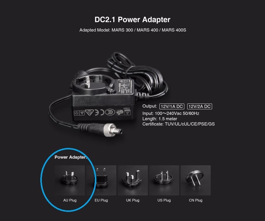Hollyland 12V 2A DC Adapter Power Supply