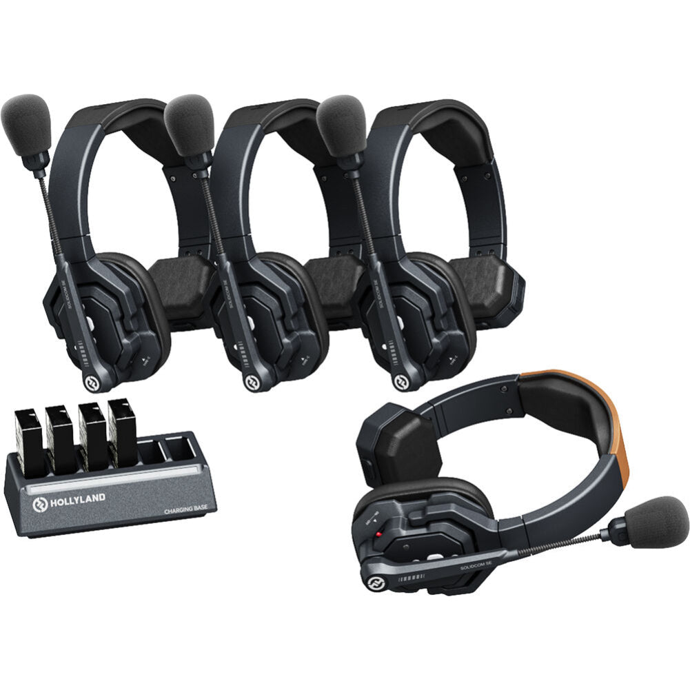 Hollyland Solidcom SE Global 4S 4-Person Full-Duplex Single-Ear Noise-Canceling Headset Intercom System, Wireless Transmission, Hollyland at MSMAV