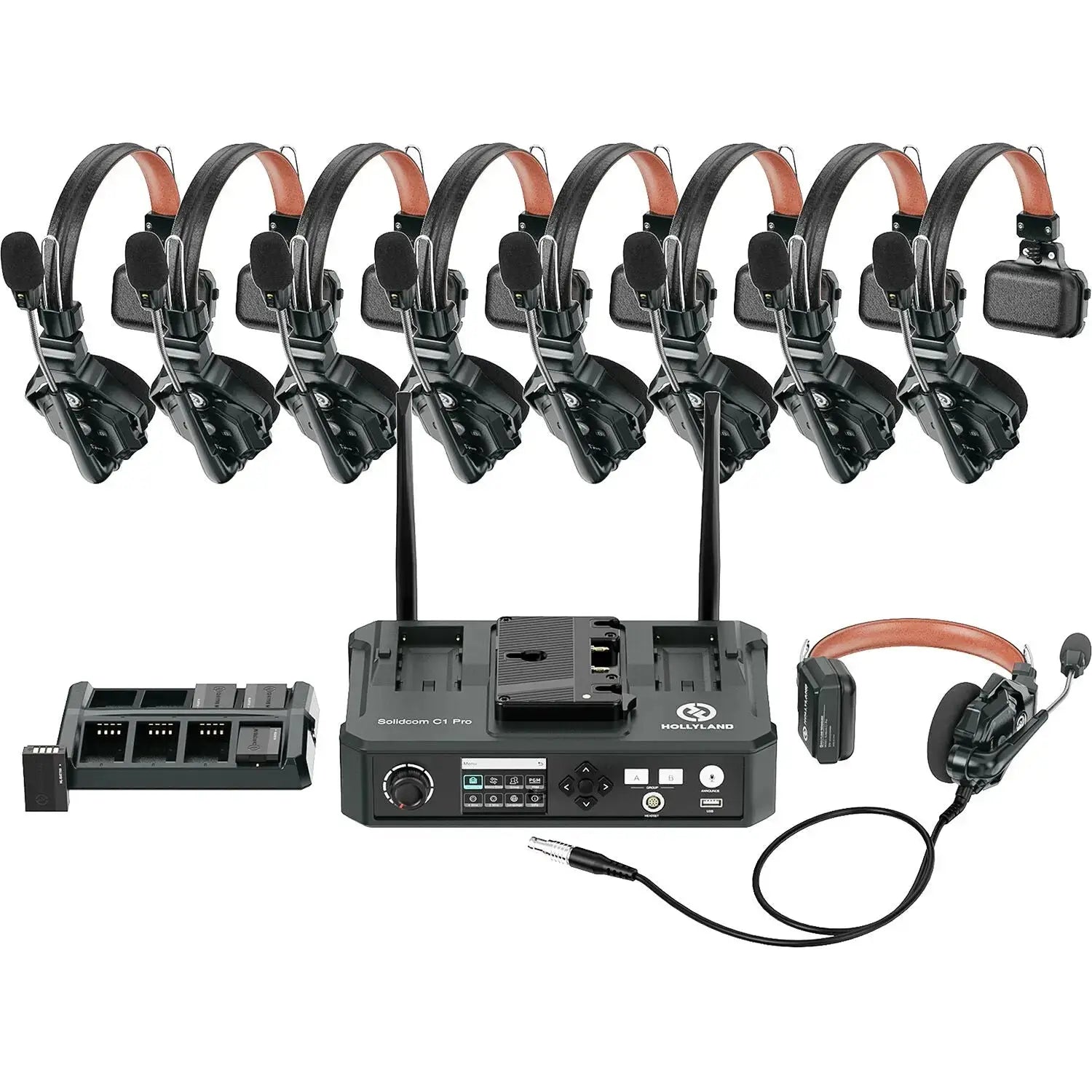 Hollyland Solidcom C1 Pro-Hub8S ENC 9-Person Full-Duplex Wireless Intercom System with Hub | Stocked in AU
