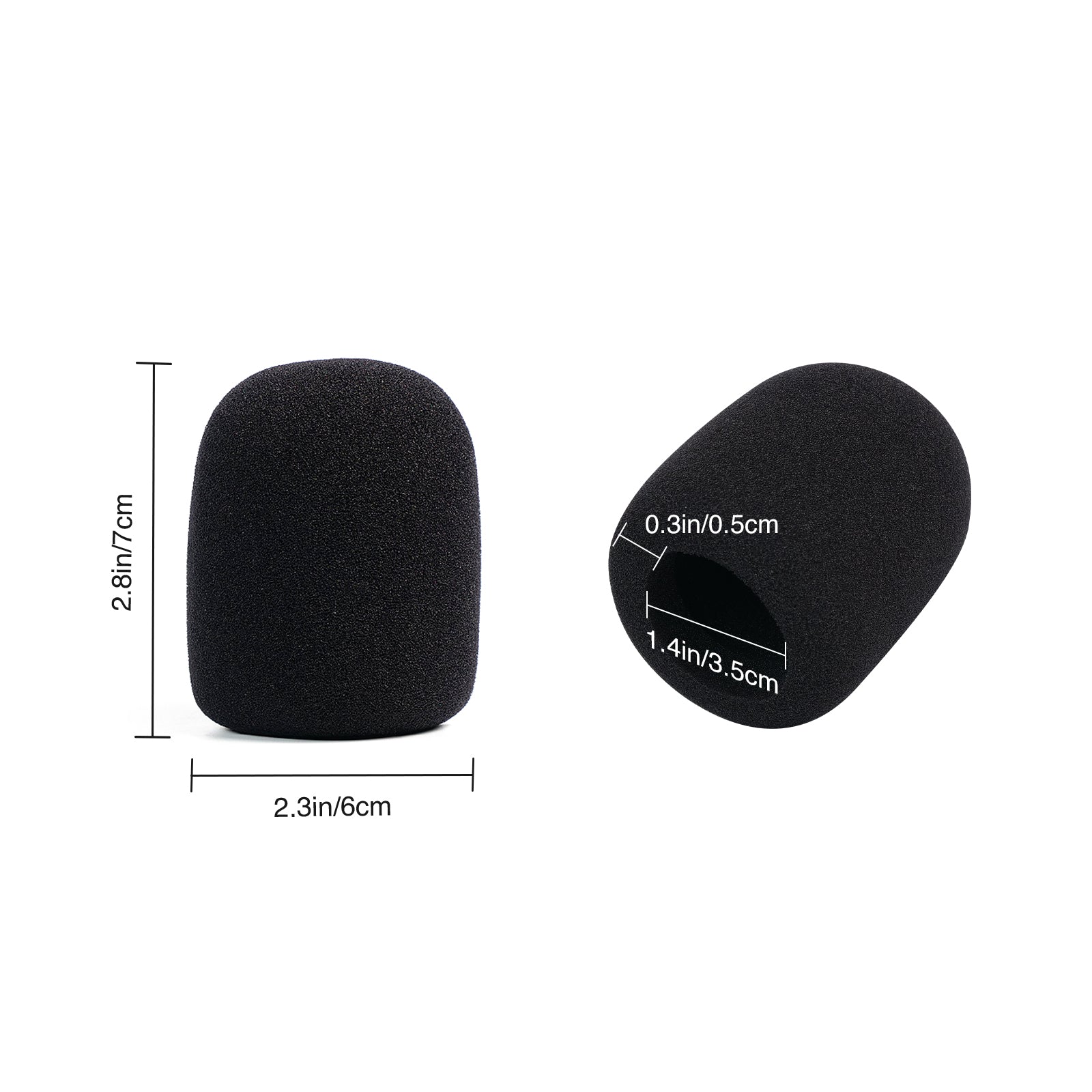 PTA-WDS5 - Black - Foam Mic Covers - Product Size - Phenyx Pro 