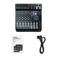 Phenyx Pro PTL-600 - Black - Professional 6-Channel Audio Mixer - Flat Lay View of Complete Set