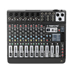 Phenyx Pro PTL-800 - Black - Professional 8-Channel Audio Mixer - Front View
