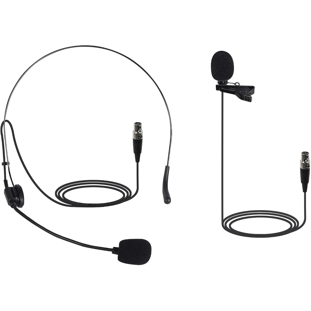 1HM1LM-BLK | Lapel & Headset Mic Combo w/ 3-Pin XLR Jack (Pack of 2) | Stocked in AU