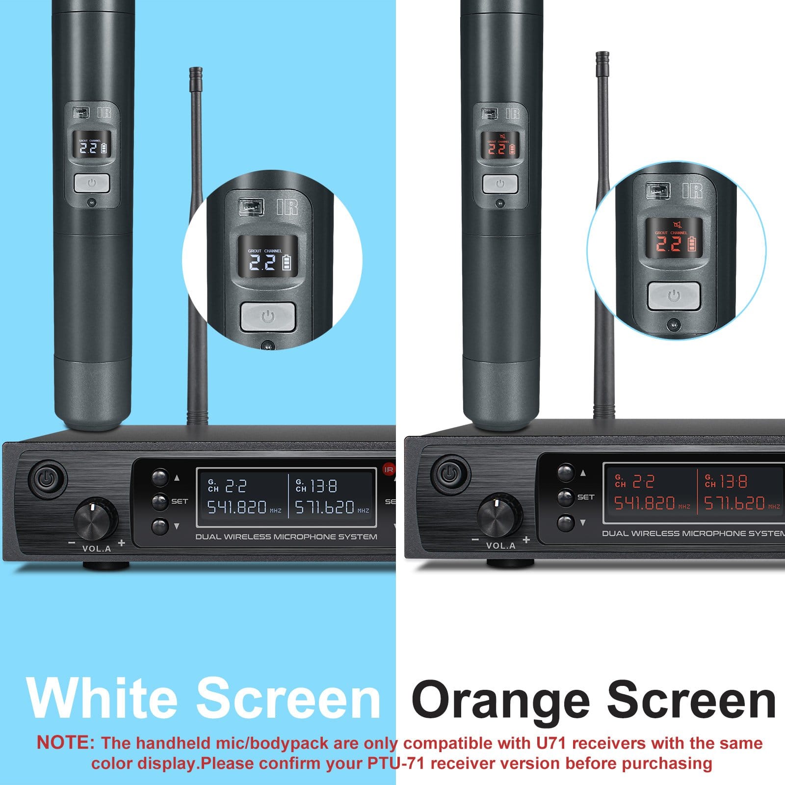 PWH-7 | UHF Wireless Handheld Microphone Transmitter for PTU-71/7000/6000 | Stocked in AU
