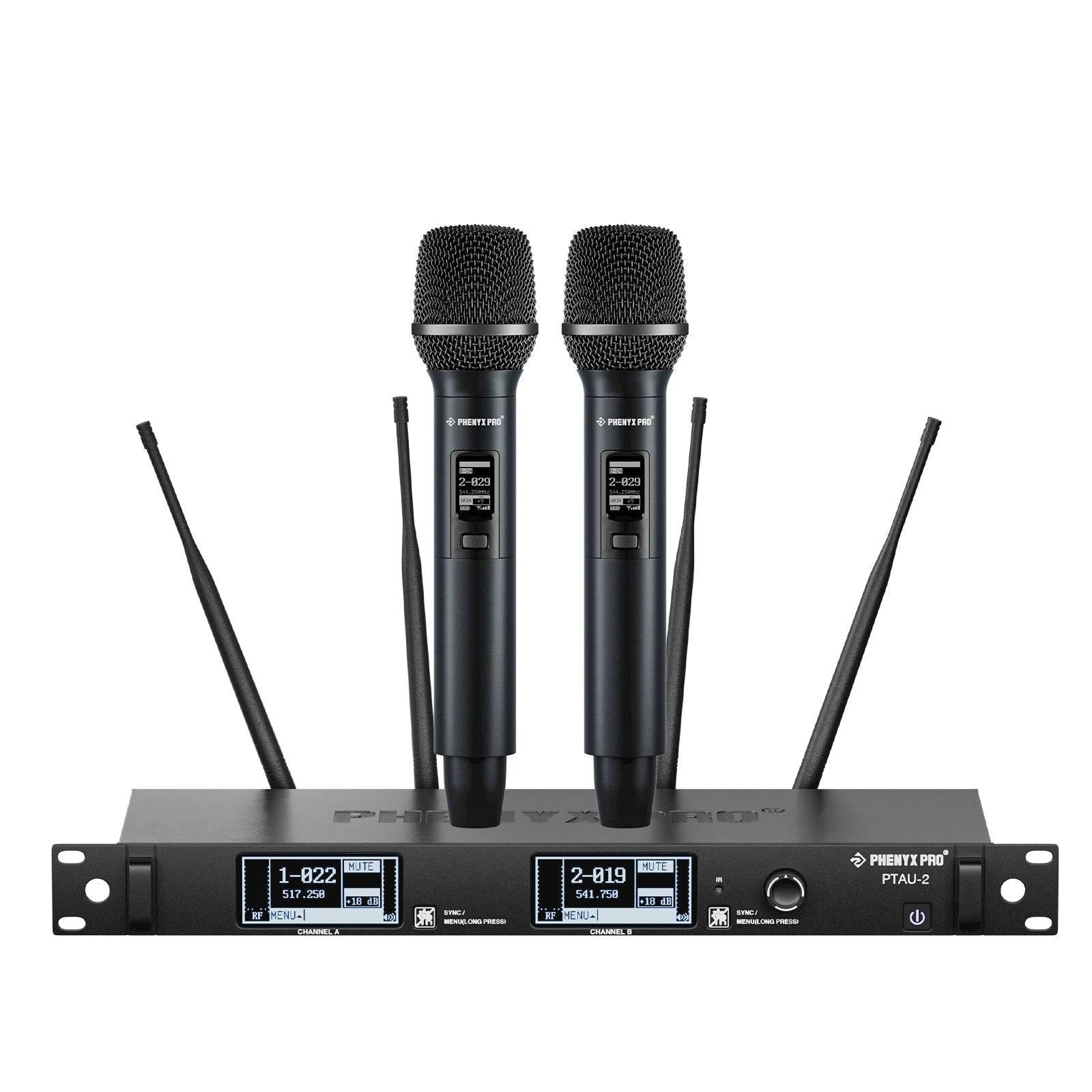 PTAU-2 | Dual-Channel Wireless Dynamic Mic System w/ Spectrum Analyzer - MSM AV - MSMAV