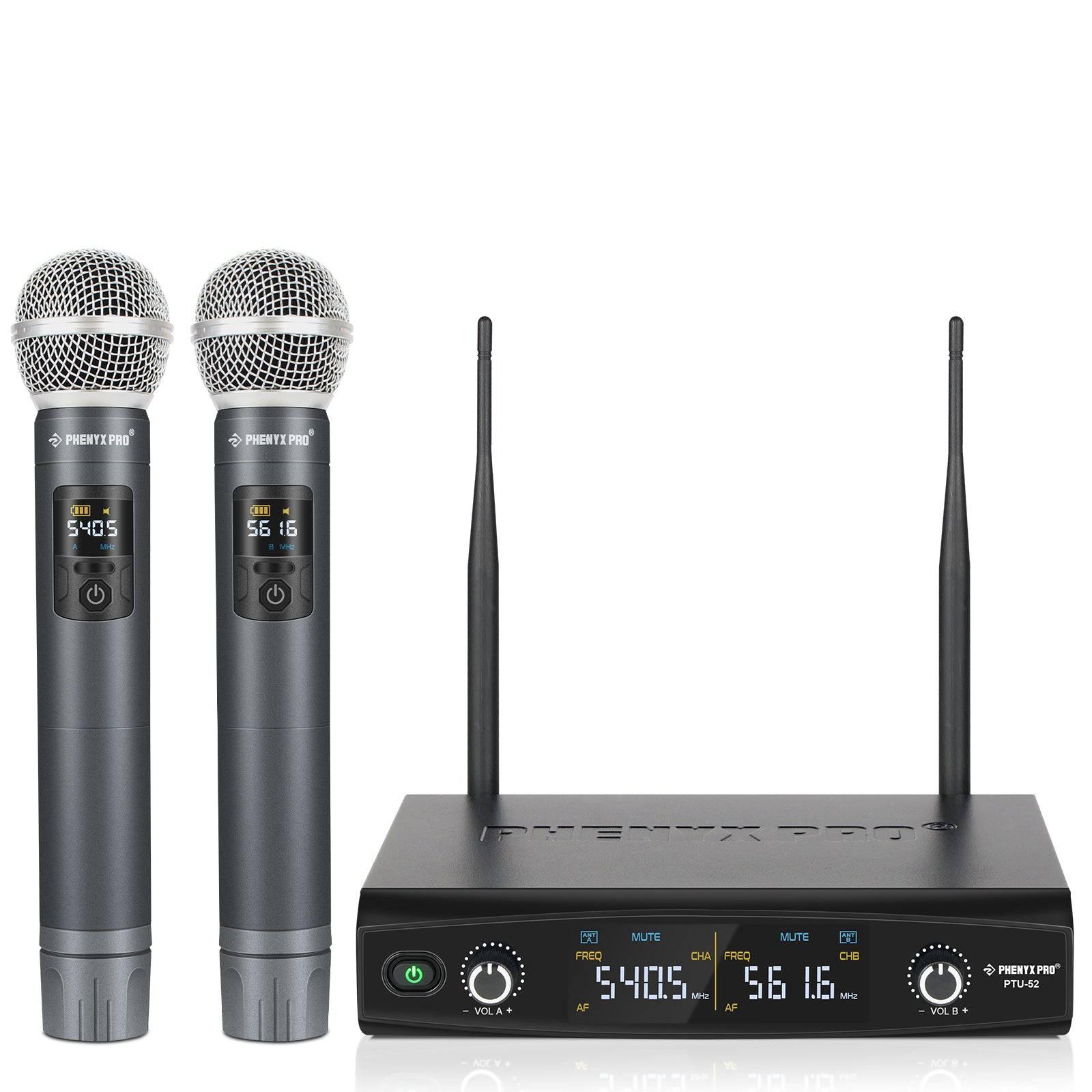 PTU-52-2H | Dual Wireless Microphone System w/ Frequency Hopping