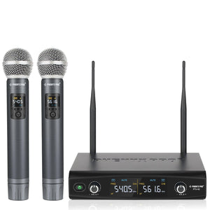 PTU-52-2H | Dual Wireless Microphone System w/ Frequency Hopping