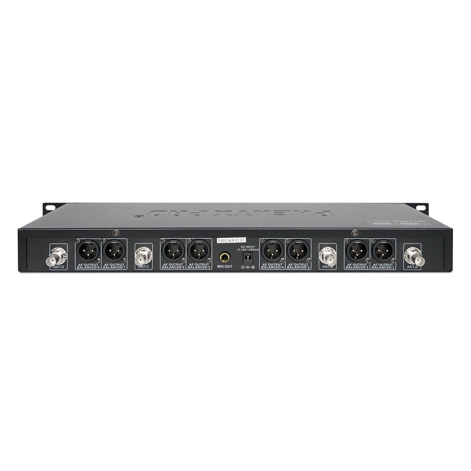 PTU-6000-4H4B | Eight-channel UHF Wireless Microphone System w/ Auto-Scan