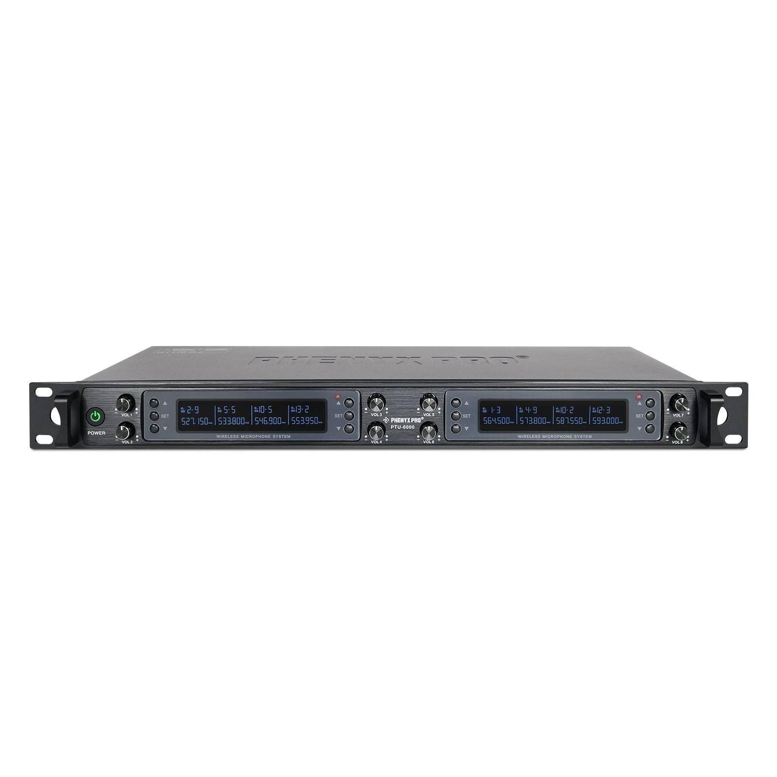 PTU-6000-4H4B | Eight-channel UHF Wireless Microphone System w/ Auto-Scan