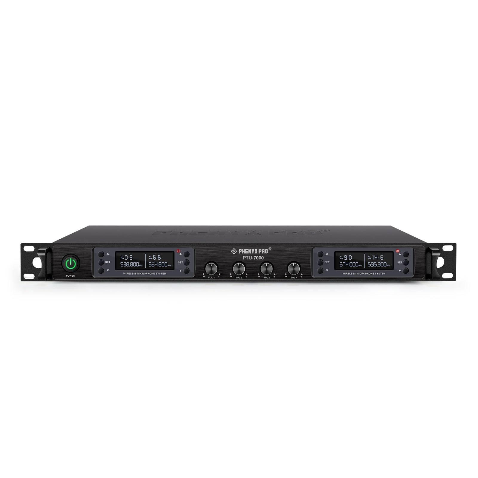 PTU-7000-2H2B | Quad UHF Wireless Microphone System w/ Auto-Scan - MSM AV - MSMAV