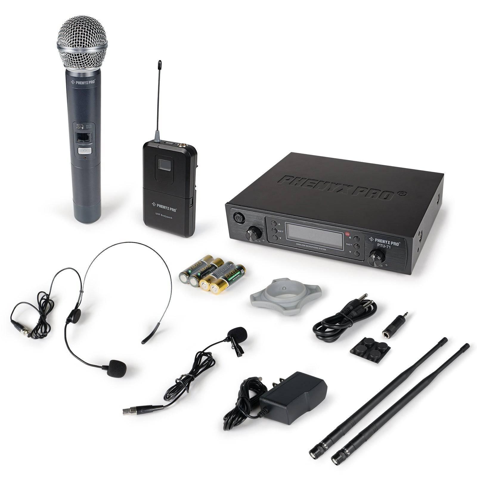 PTU-71-1H1B | Dual UHF Wireless Microphone System w/ Auto-Scan - MSM AV - MSMAV