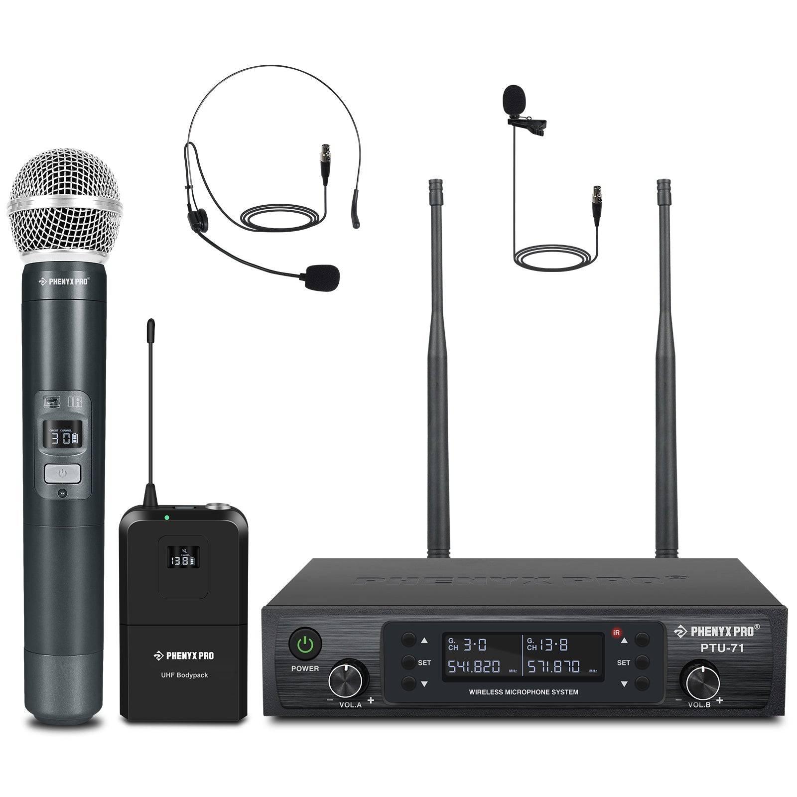 PTU-71-1H1B | Dual UHF Wireless Microphone System w/ Auto-Scan - MSM AV - MSMAV