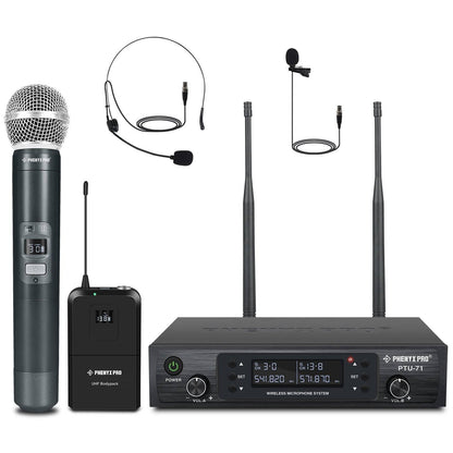 PTU-71-1H1B | Dual UHF Wireless Microphone System w/ Auto-Scan - MSM AV - MSMAV
