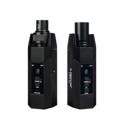 PTU-X - Black - Plug-on XLR Wireless Transmitter Receiver System - Back-to-Back - Phenyx Pro